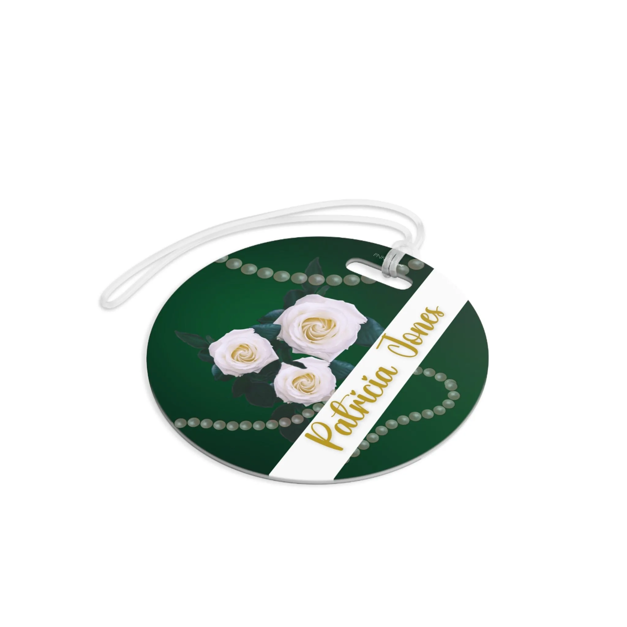 Personalized Links White Rose Luggage Tag