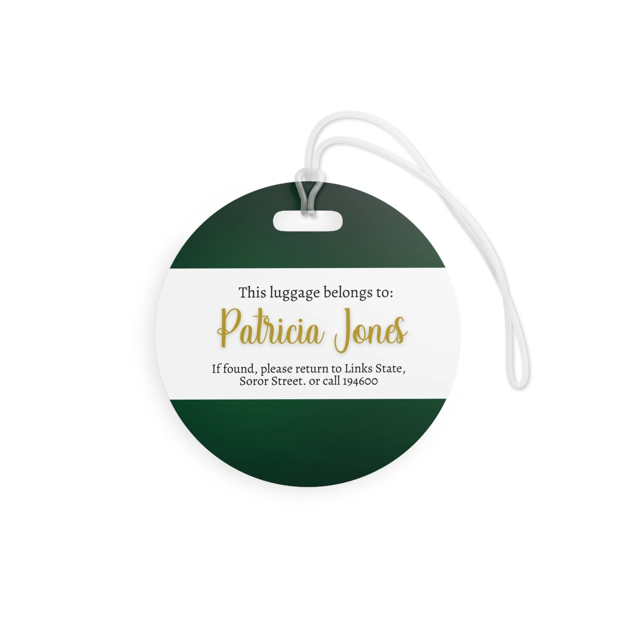 Personalized Links White Rose Luggage Tag