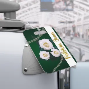 Personalized Links White Rose Luggage Tag