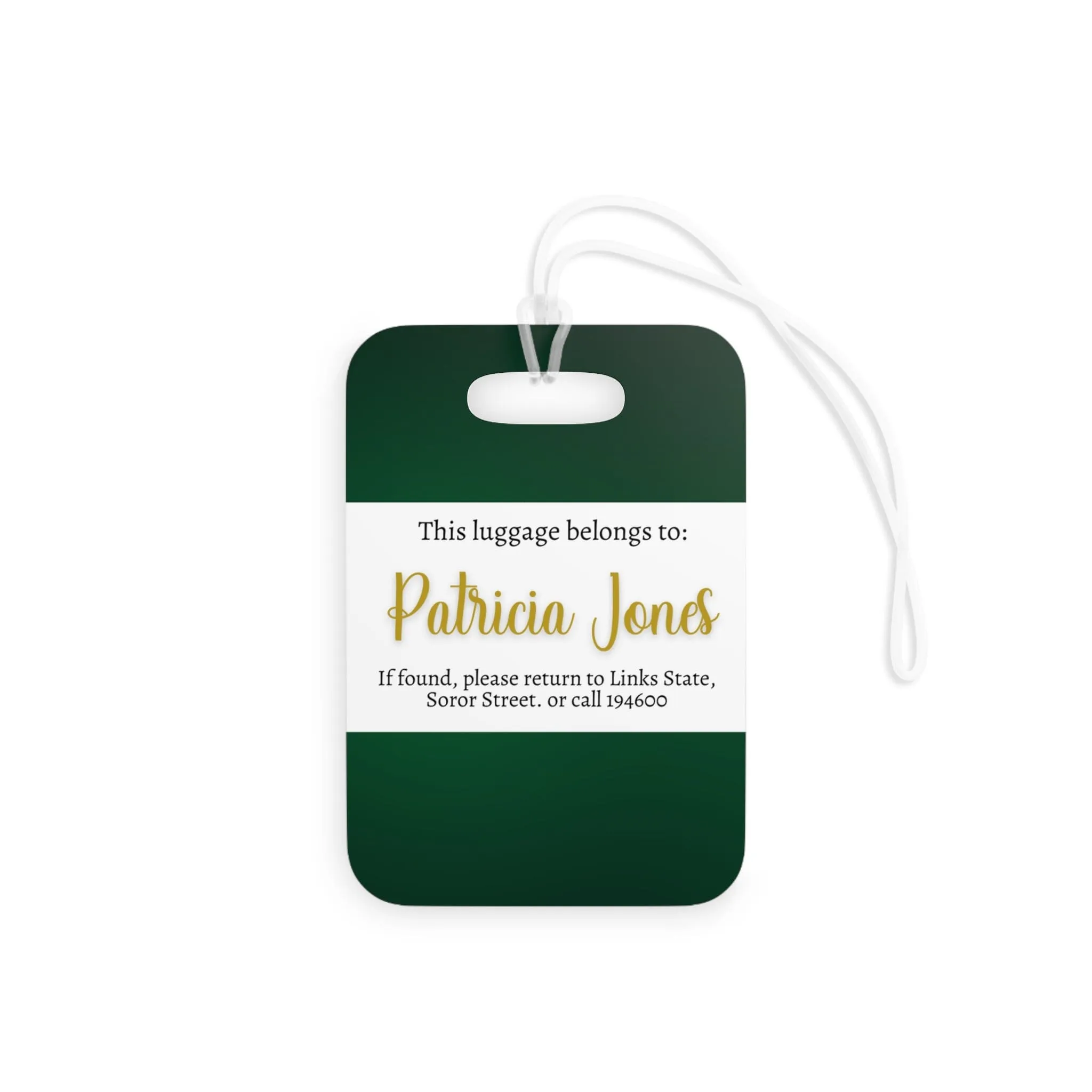 Personalized Links White Rose Luggage Tag