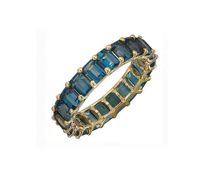Petite Baguette London Blue Topaz Eternity Band