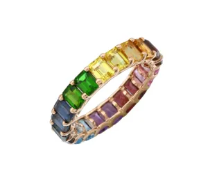 Petite Baguette Multi Gemstone Eternity Band