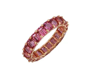 Petite Baguette Rhodolite Garnet Eternity Band