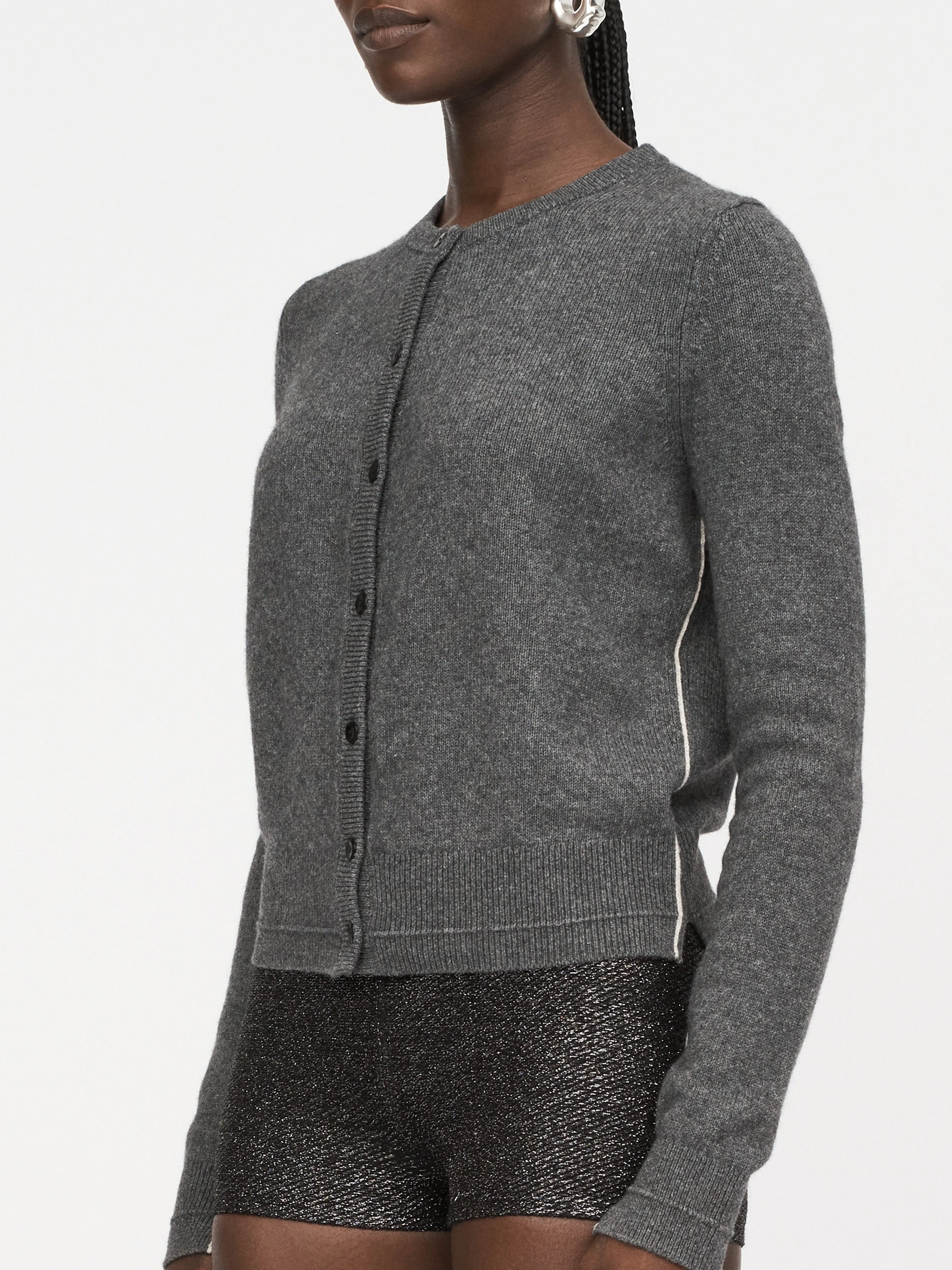 Petite Cardigan in Charcoal
