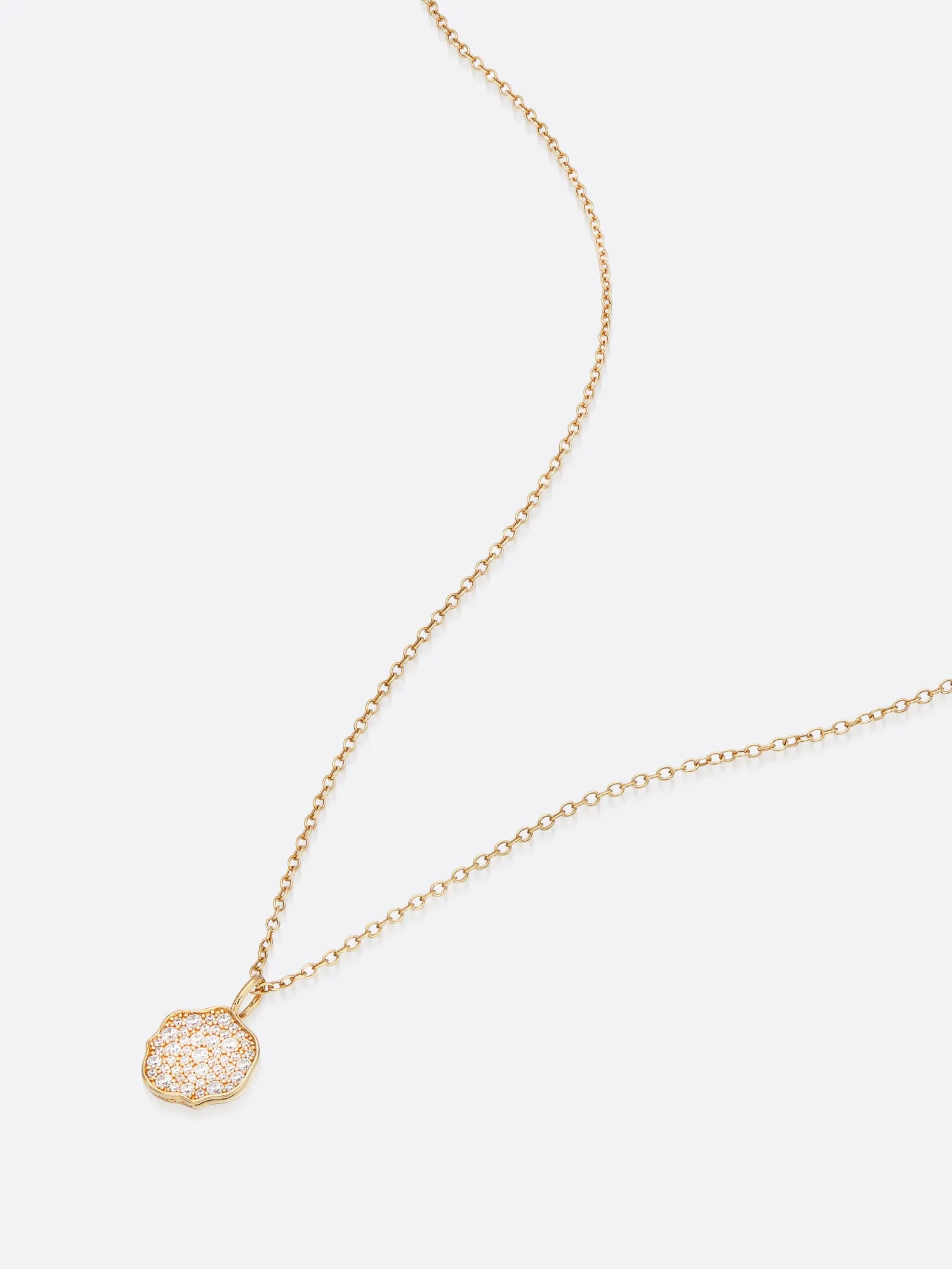 Petite Fleur Pavé Diamond Mini Pendant Necklace