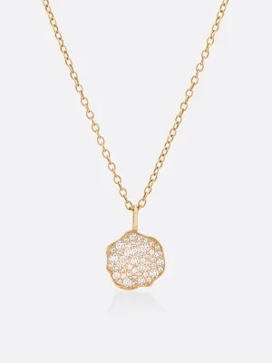 Petite Fleur Pavé Diamond Mini Pendant Necklace