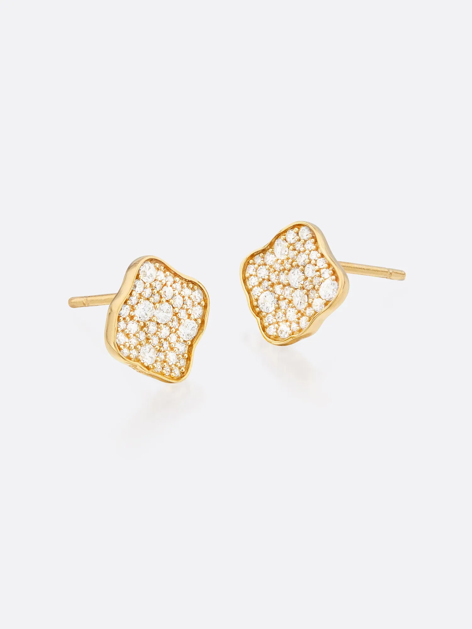 Petite Fleur Pavé Diamond Stud Earrings