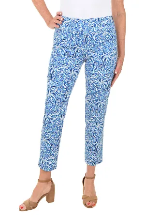 Petite Floral Nebulas Pull-On Ankle Pant