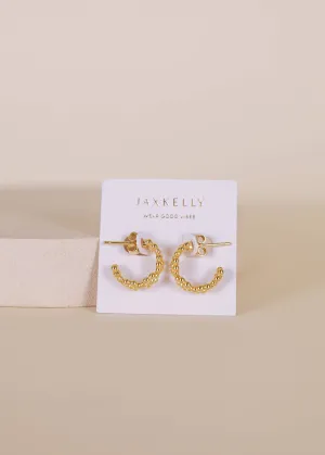 Petite Flower Hoop Earrings - 18k Gold Plated
