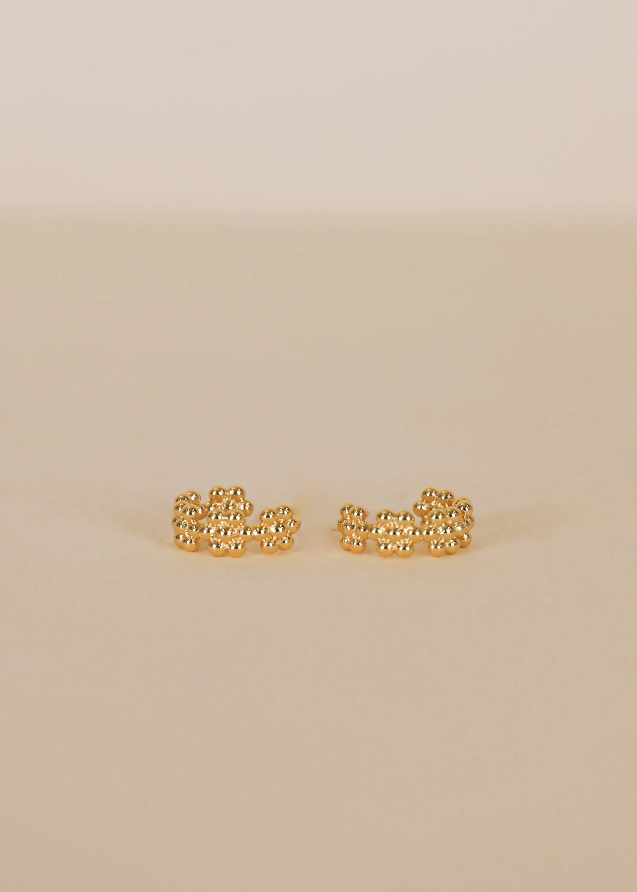 Petite Flower Hoop Earrings - 18k Gold Plated