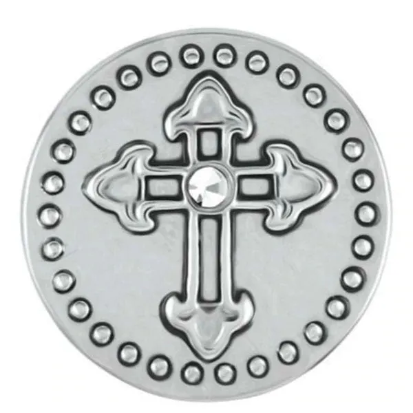 Petite Ginger Snaps Metal Cross Stone