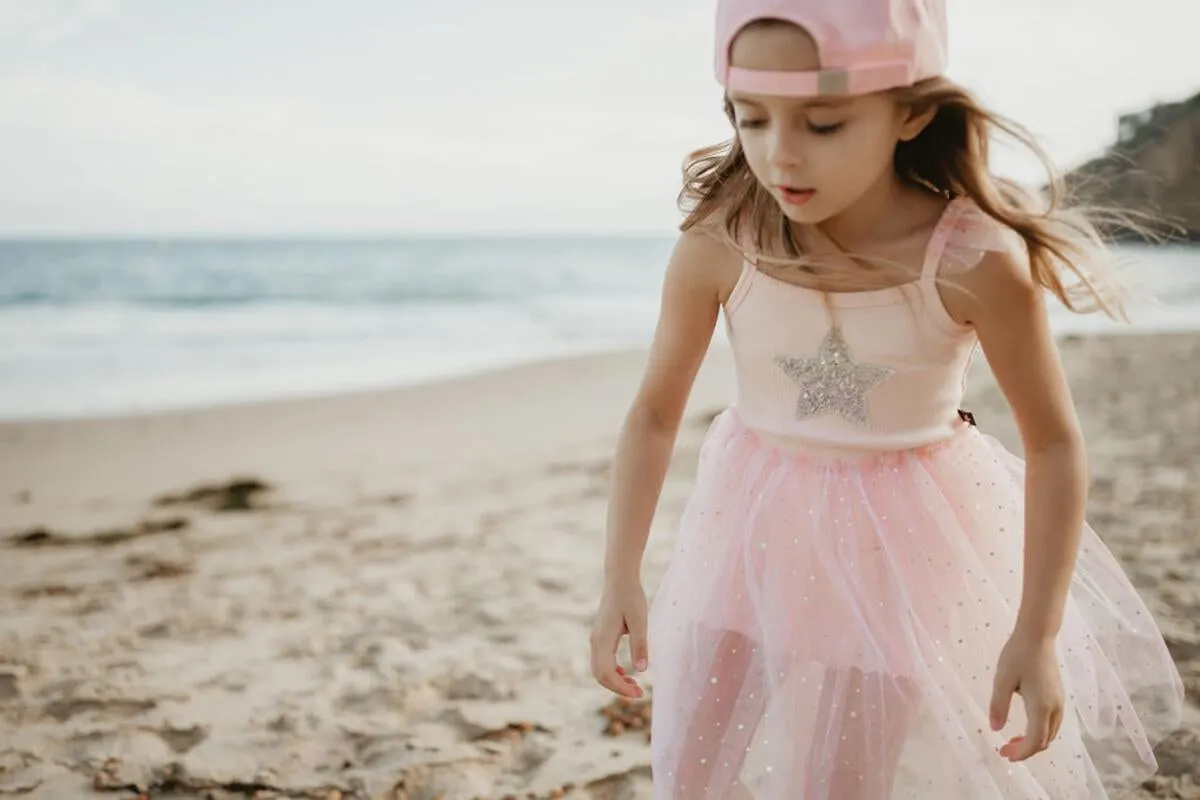 Petite Hailey Frill Tutu Dress - Peach Pink