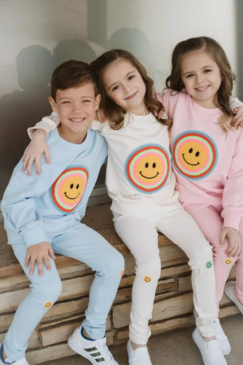 Petite Hailey Multi Smile Sweatshirt - Sky Blue