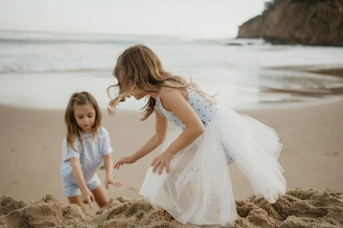Petite Hailey Vintage Flower Tutu - Blue