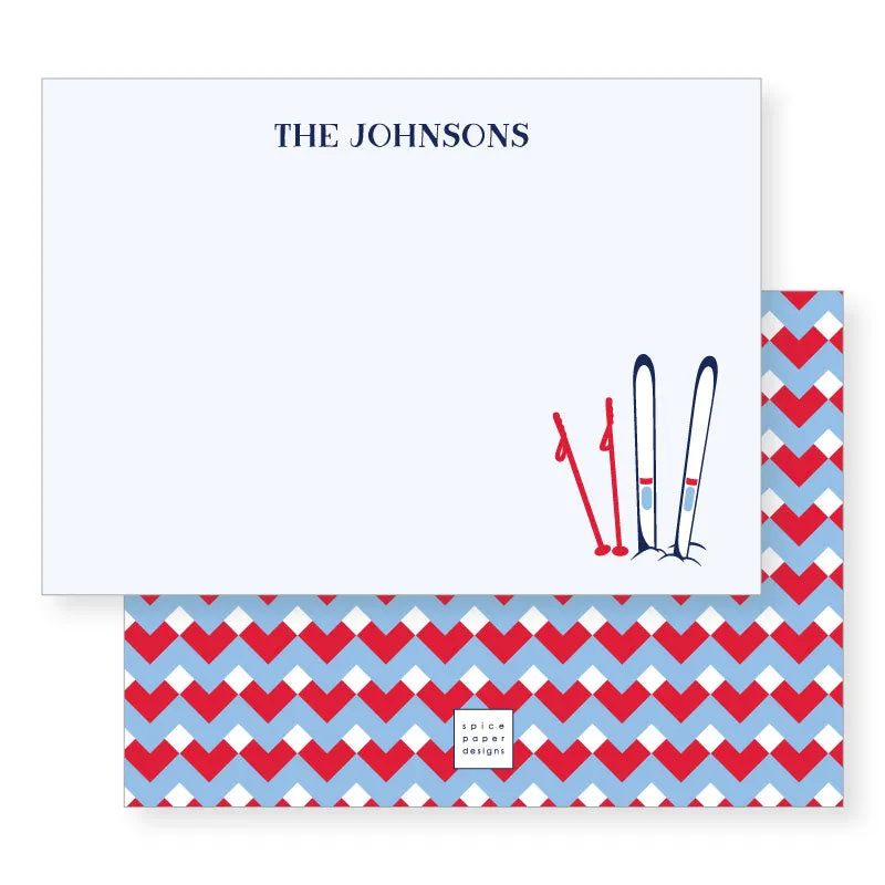 Petite Holiday Notecard, personalized | ski day
