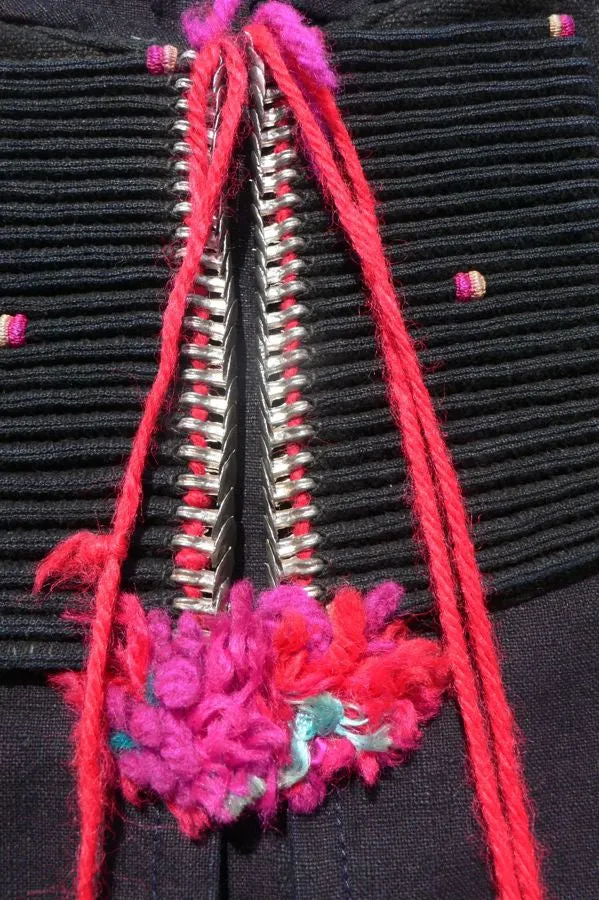 Pink and Indigo Embellished Jacket