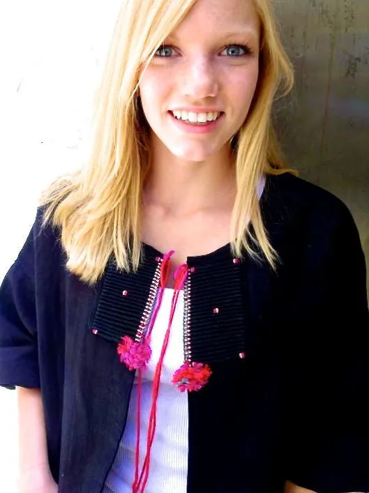 Pink and Indigo Embellished Jacket