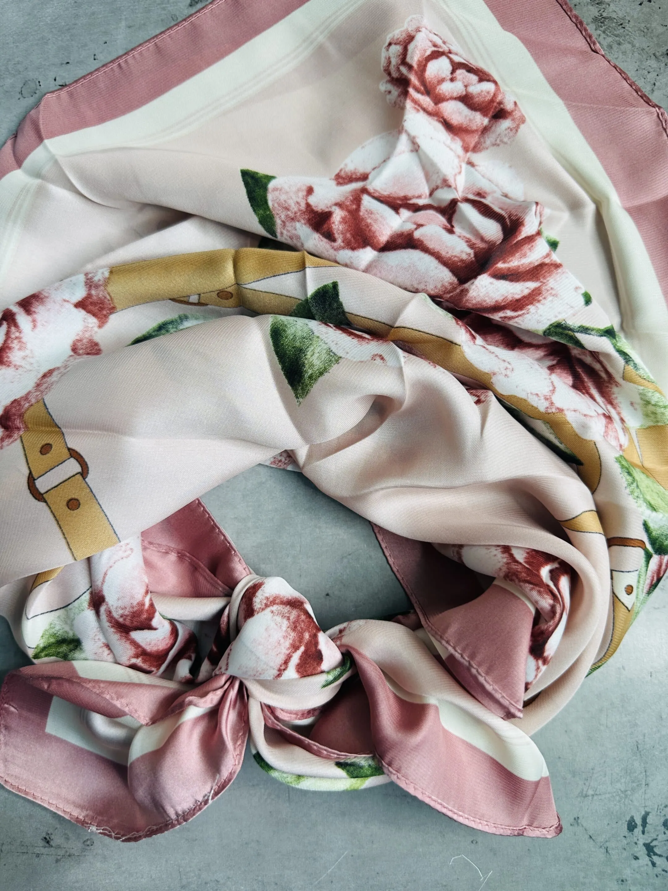 Pink Garden Silk Wild Rag