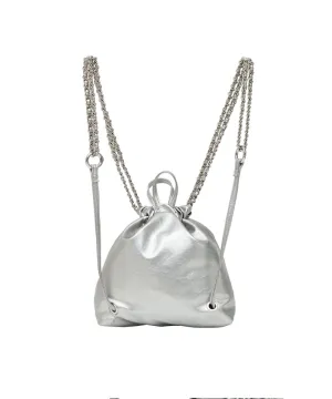 PIV'VEE Glossy Chain Backpack - Space Silver