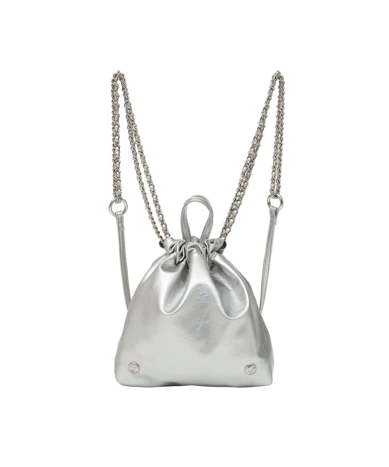 PIV'VEE Glossy Chain Backpack - Space Silver