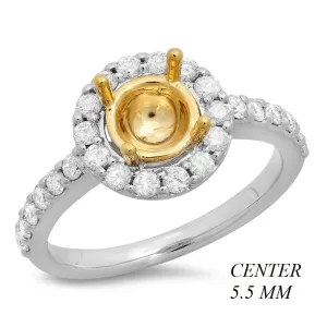 PMI 14YW@3.6 28RD2@0.53 5.5MM ROUND TWO TONE HALO LOW PROFILE