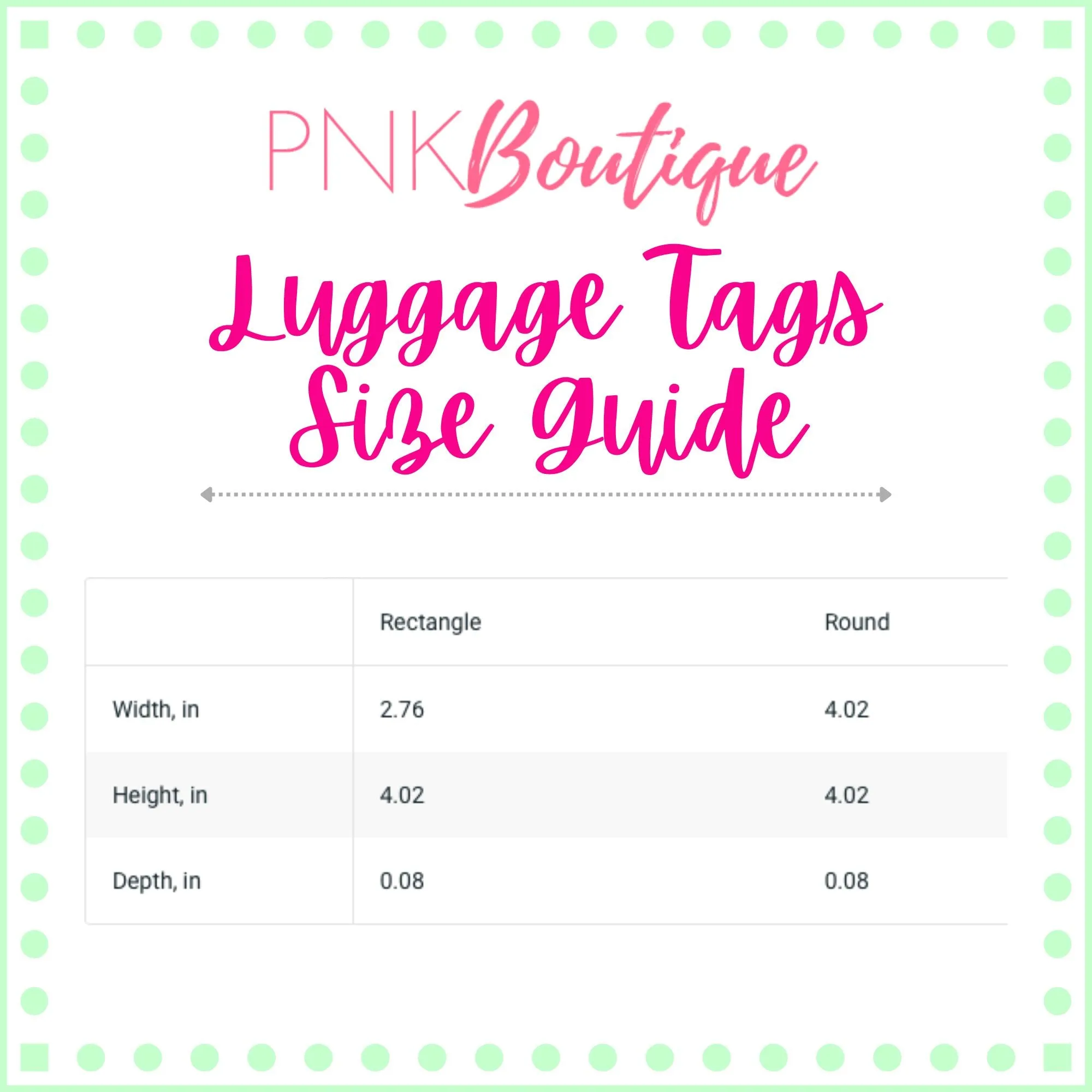 PNK Pink and Green Pretty Traveler Luggage Tags