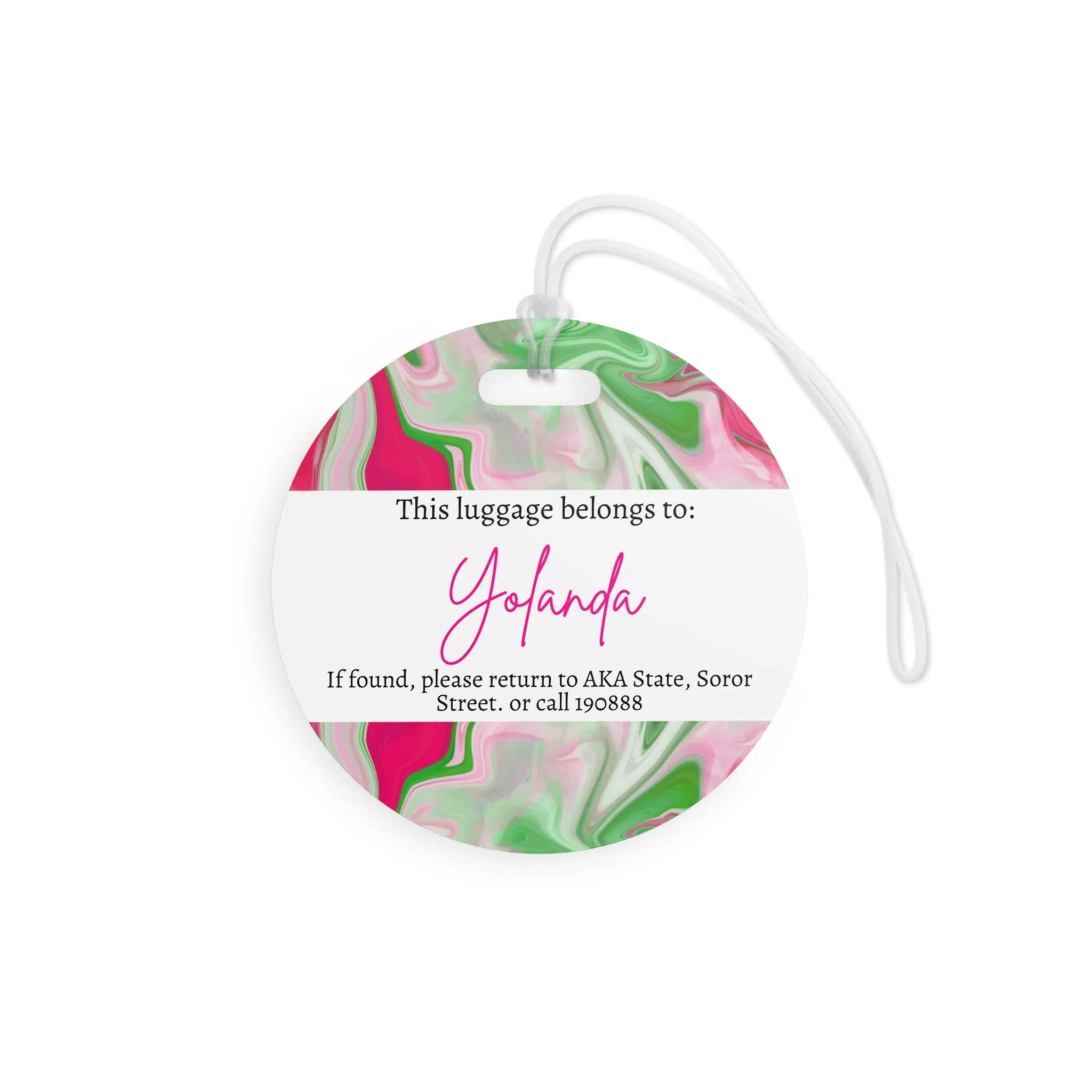 PNK Pink and Green Pretty Traveler Luggage Tags