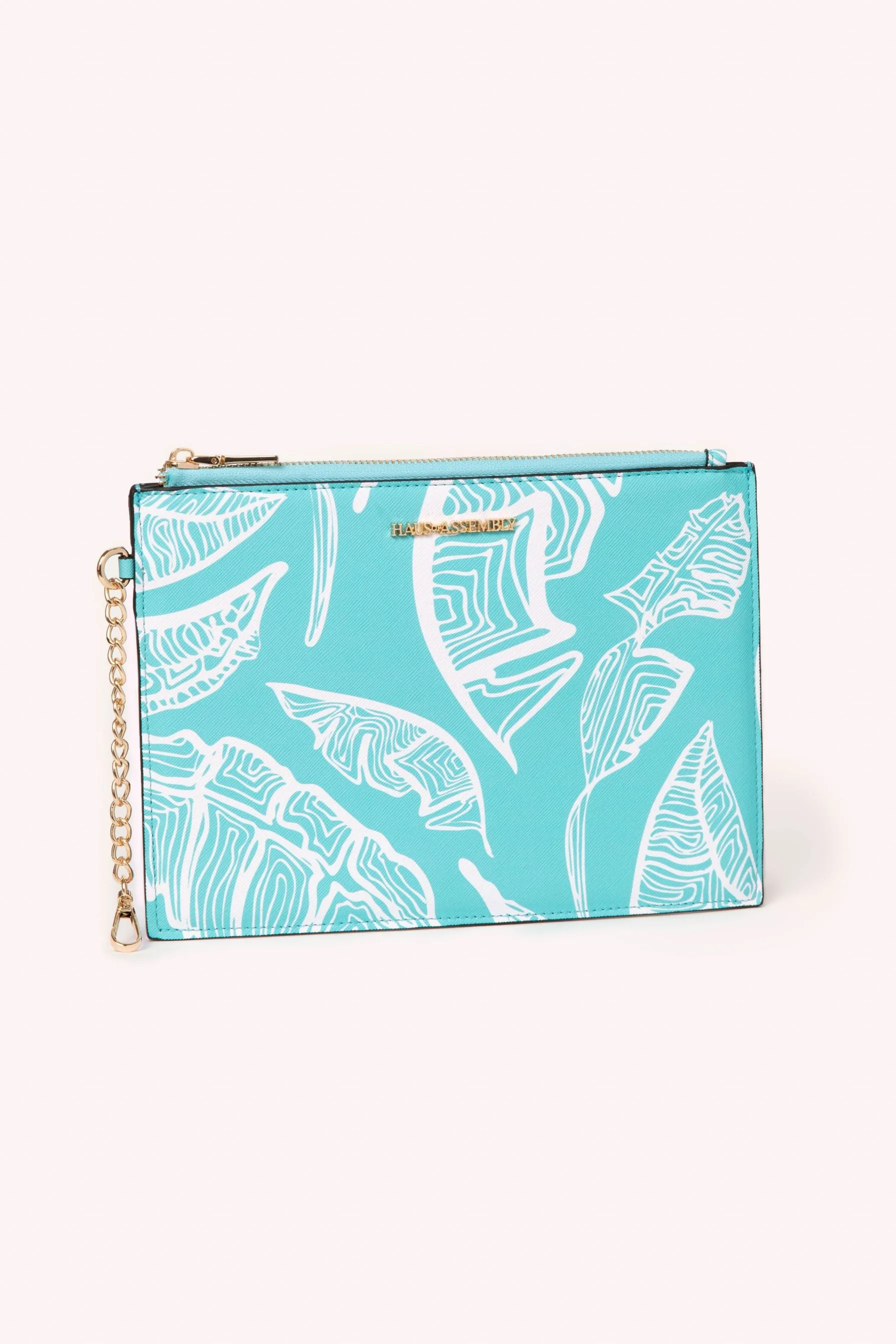 Pouch- Aqua Banana Leaf