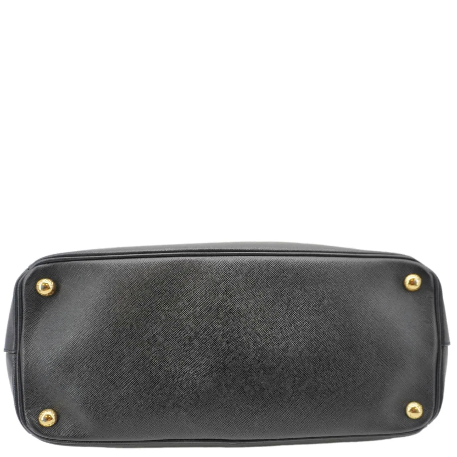 PRADA Galleria Double Zip Saffiano Leather Top Handle Tote Bag Black