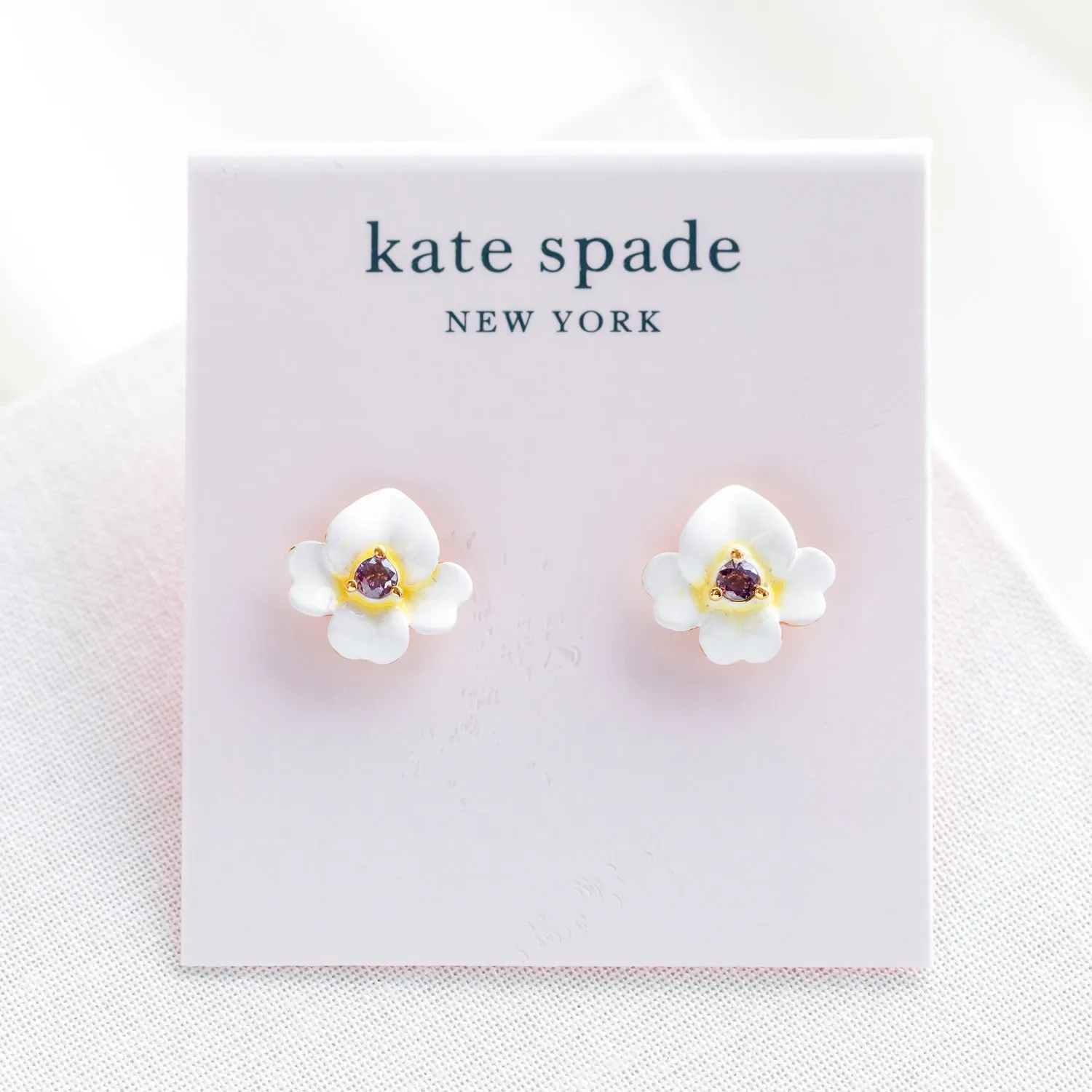 Precious Pansy Stud Earrings (Yellow)
