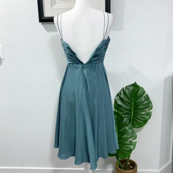 Quilaree BHLDN Couplet Silk Dress Blue Size 0 NWOT