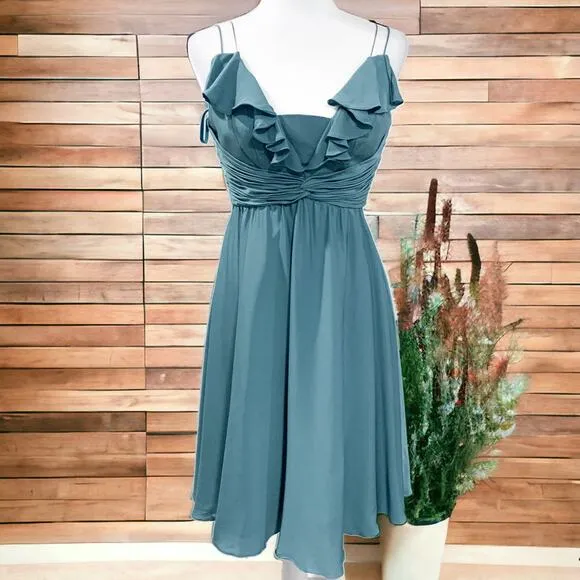 Quilaree BHLDN Couplet Silk Dress Blue Size 0 NWOT