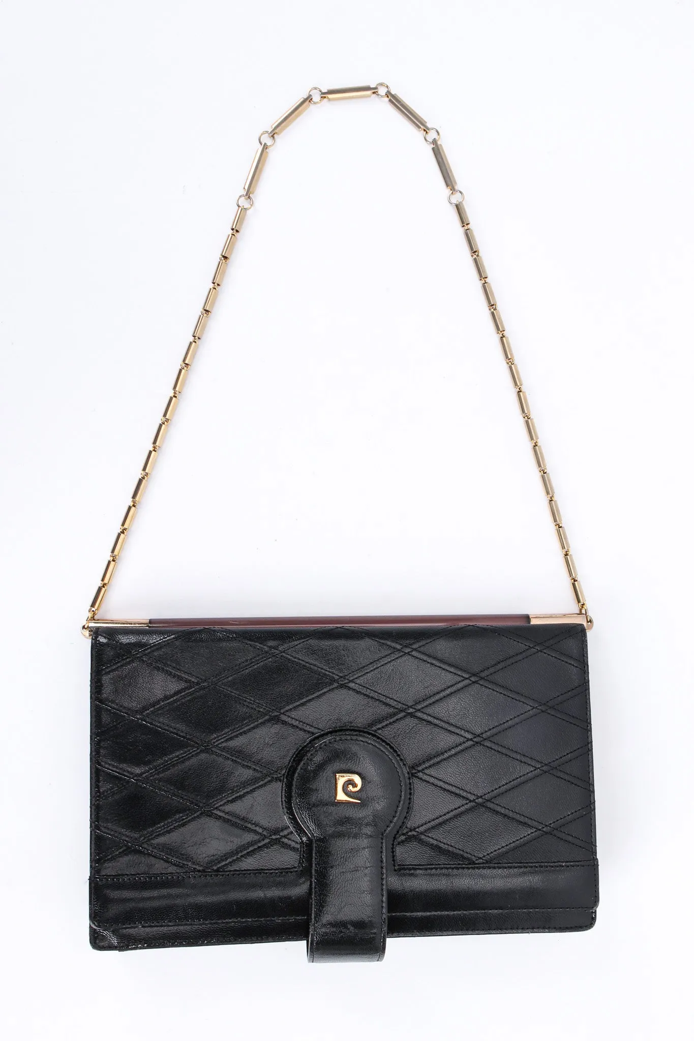 Quilted Leather Envelope Clutch