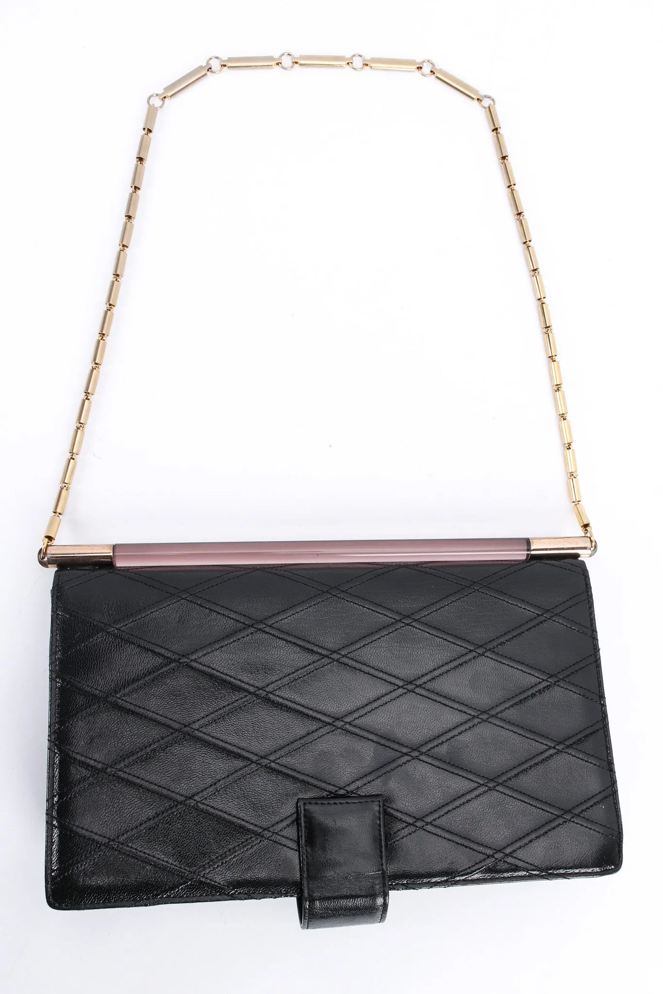 Quilted Leather Envelope Clutch