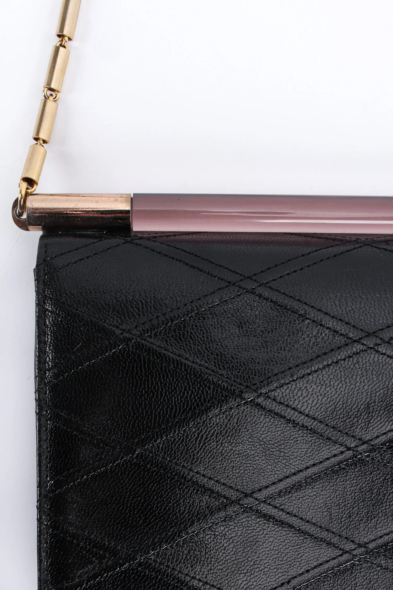 Quilted Leather Envelope Clutch