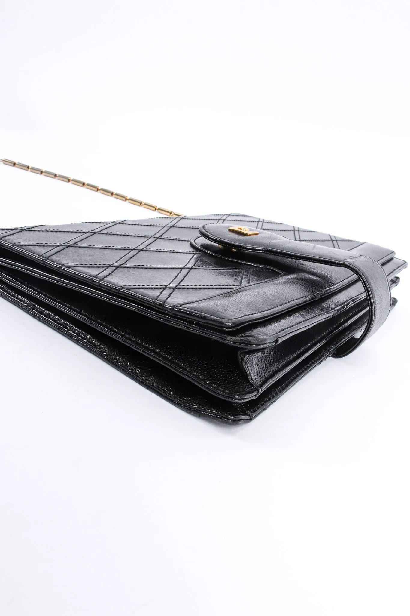 Quilted Leather Envelope Clutch