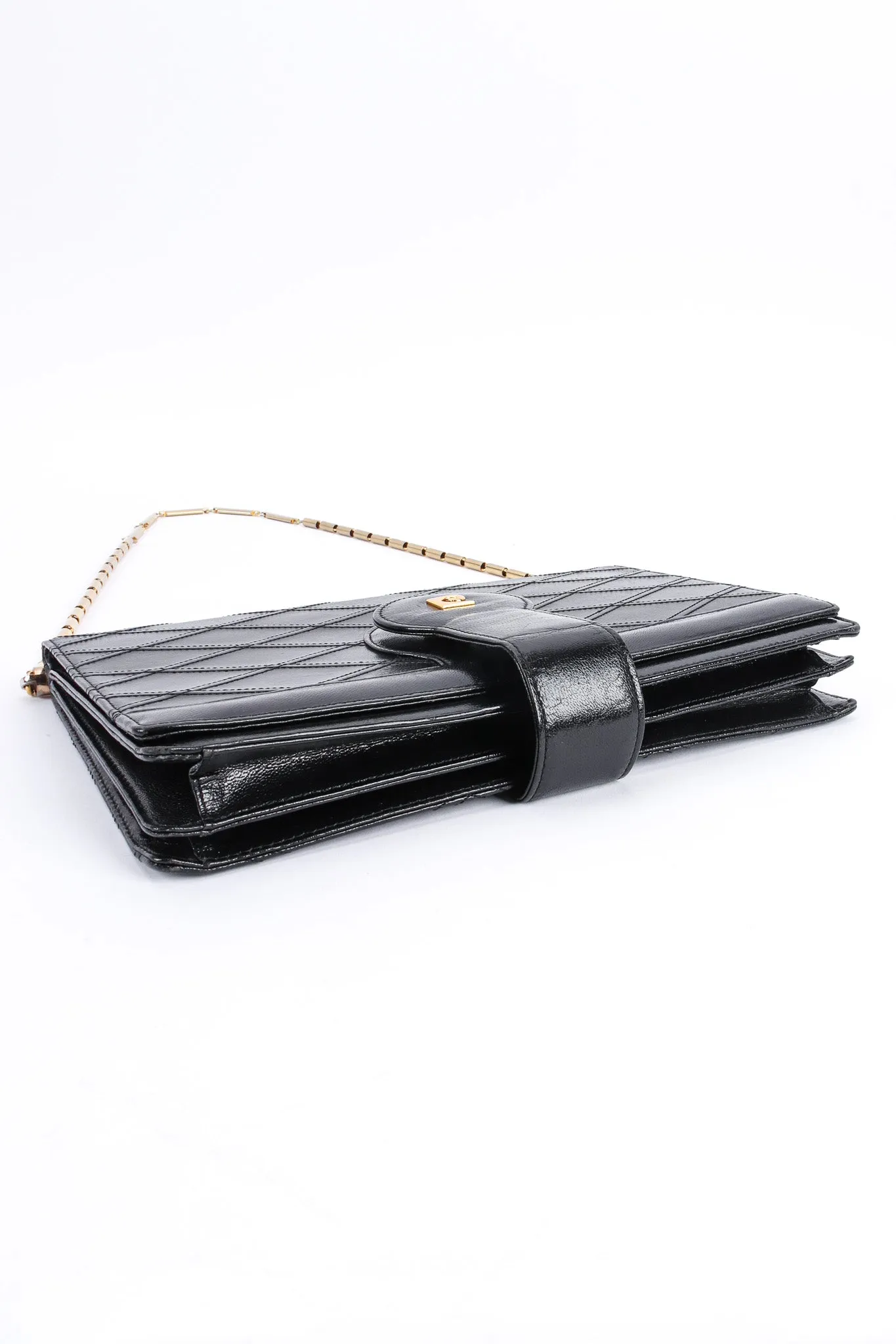 Quilted Leather Envelope Clutch