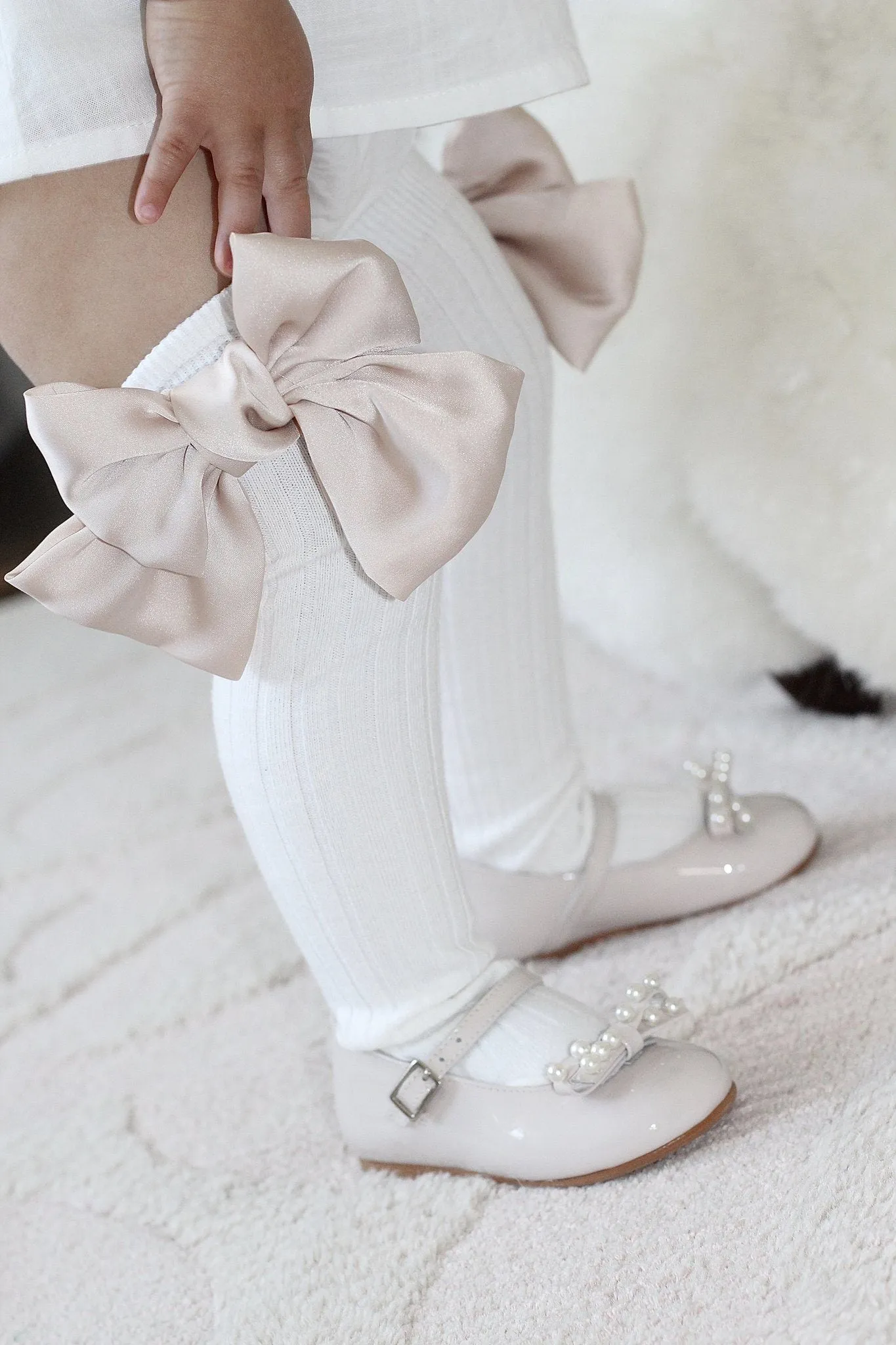 "Abigail" Satin Bow Socks