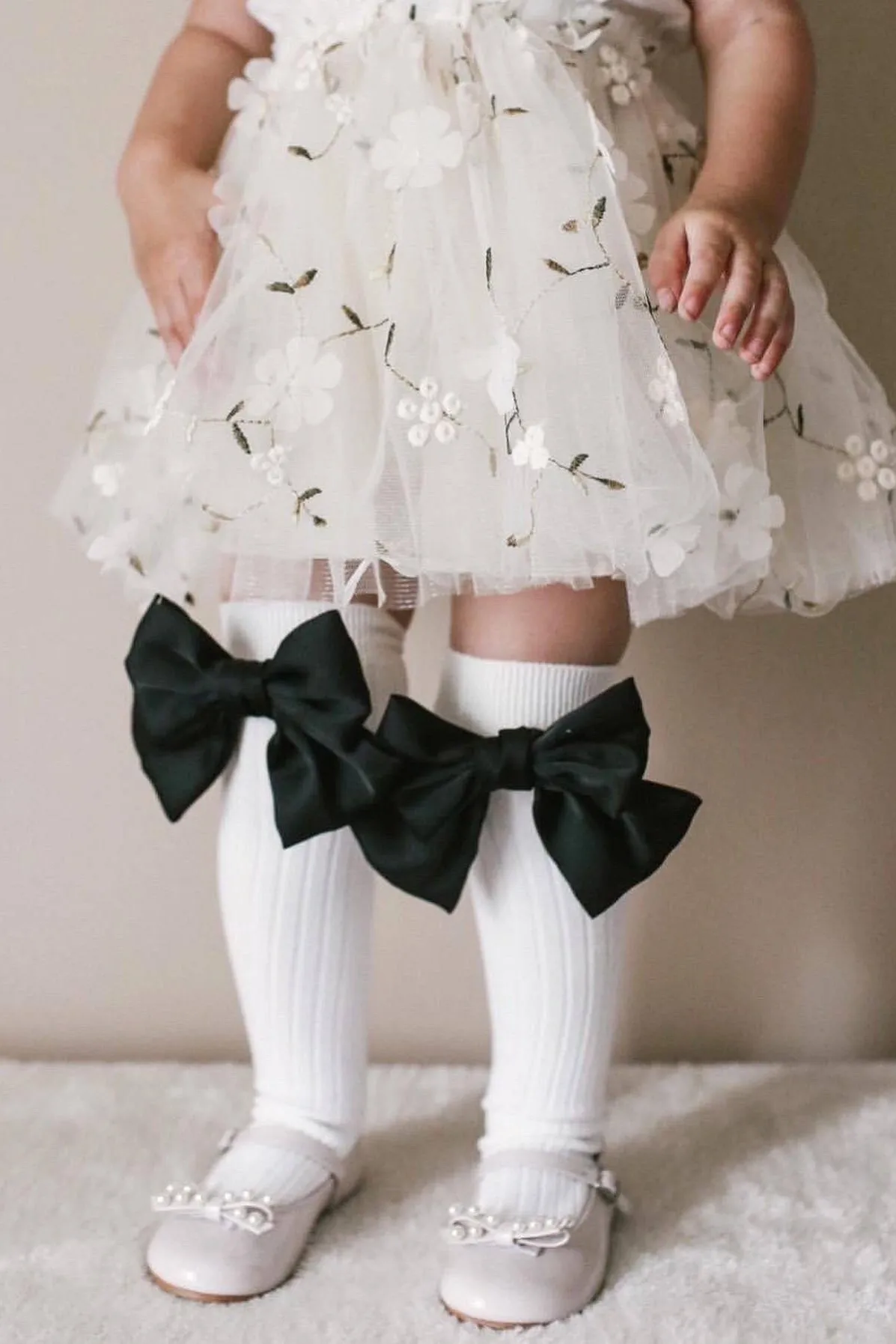 "Abigail" Satin Bow Socks