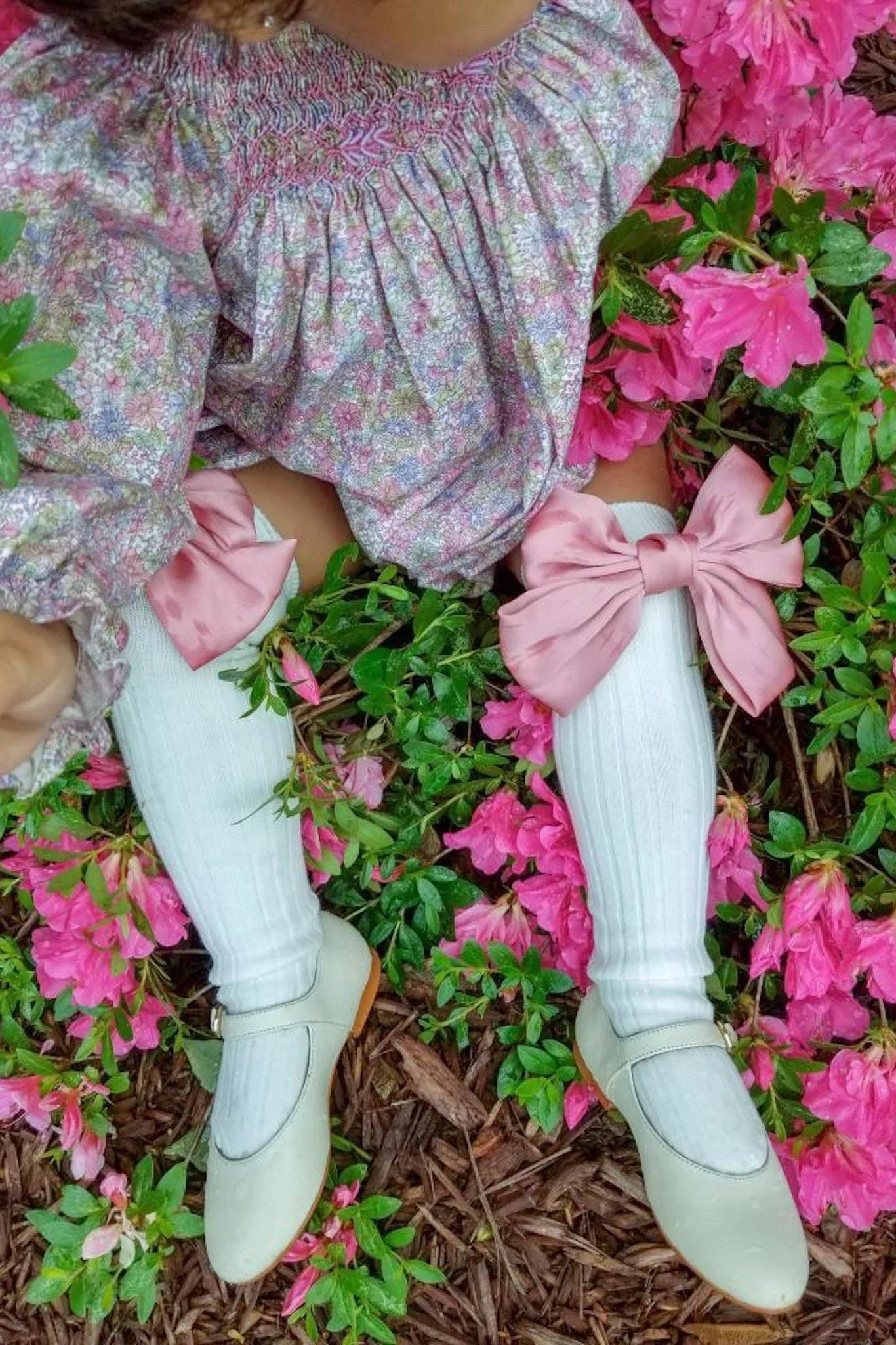 "Abigail" Satin Bow Socks