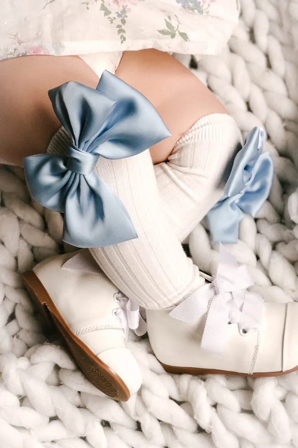 "Abigail" Satin Bow Socks