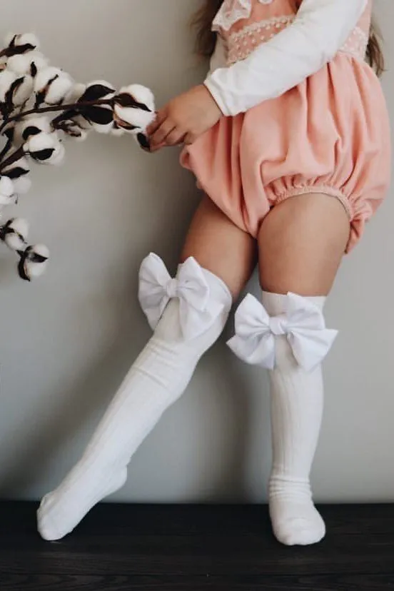 "Abigail" Satin Bow Socks