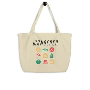 "Wanderer" Large Organic Cotton Canvas Tote Bag
