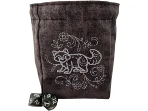 Raccoon and Flower Dice Bag