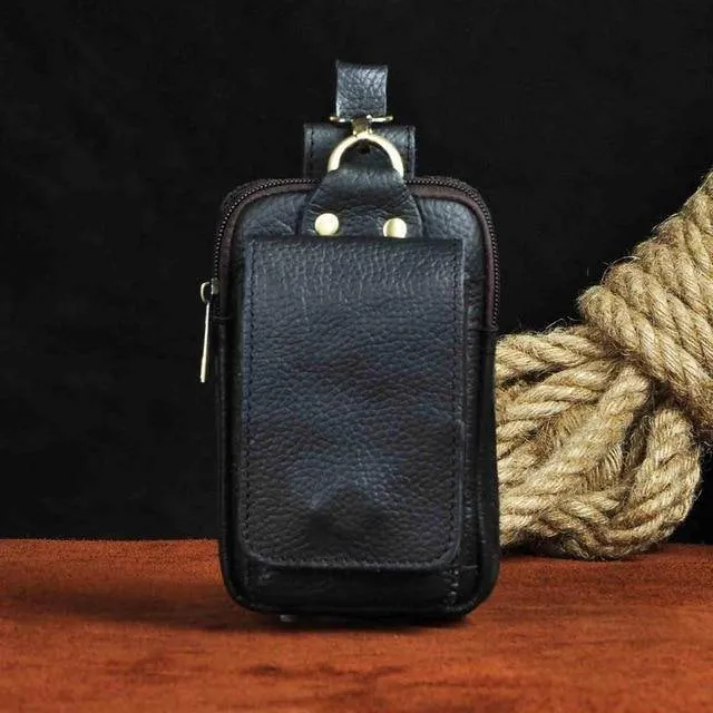 Real Leather Small Waist Belt Bag  for Phones