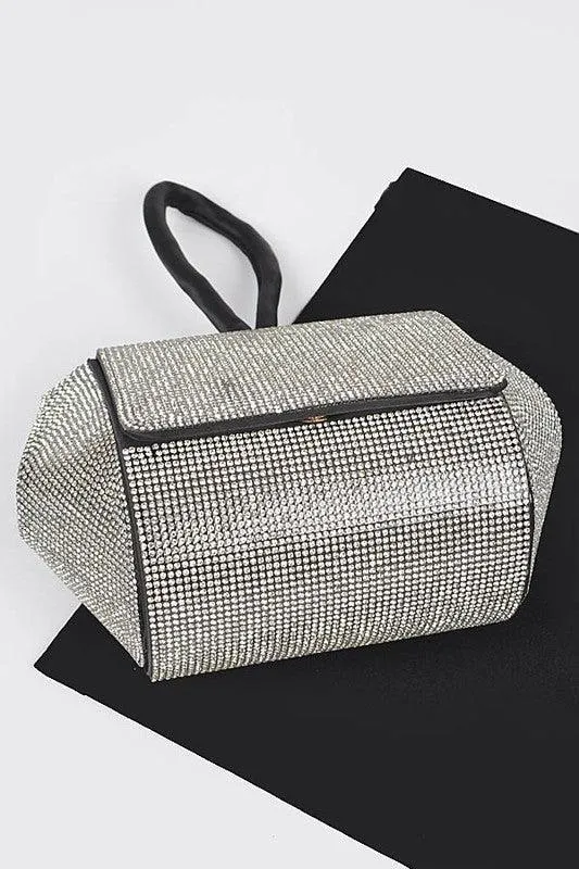 Rhinestone Wrist Band Flap Clutch
