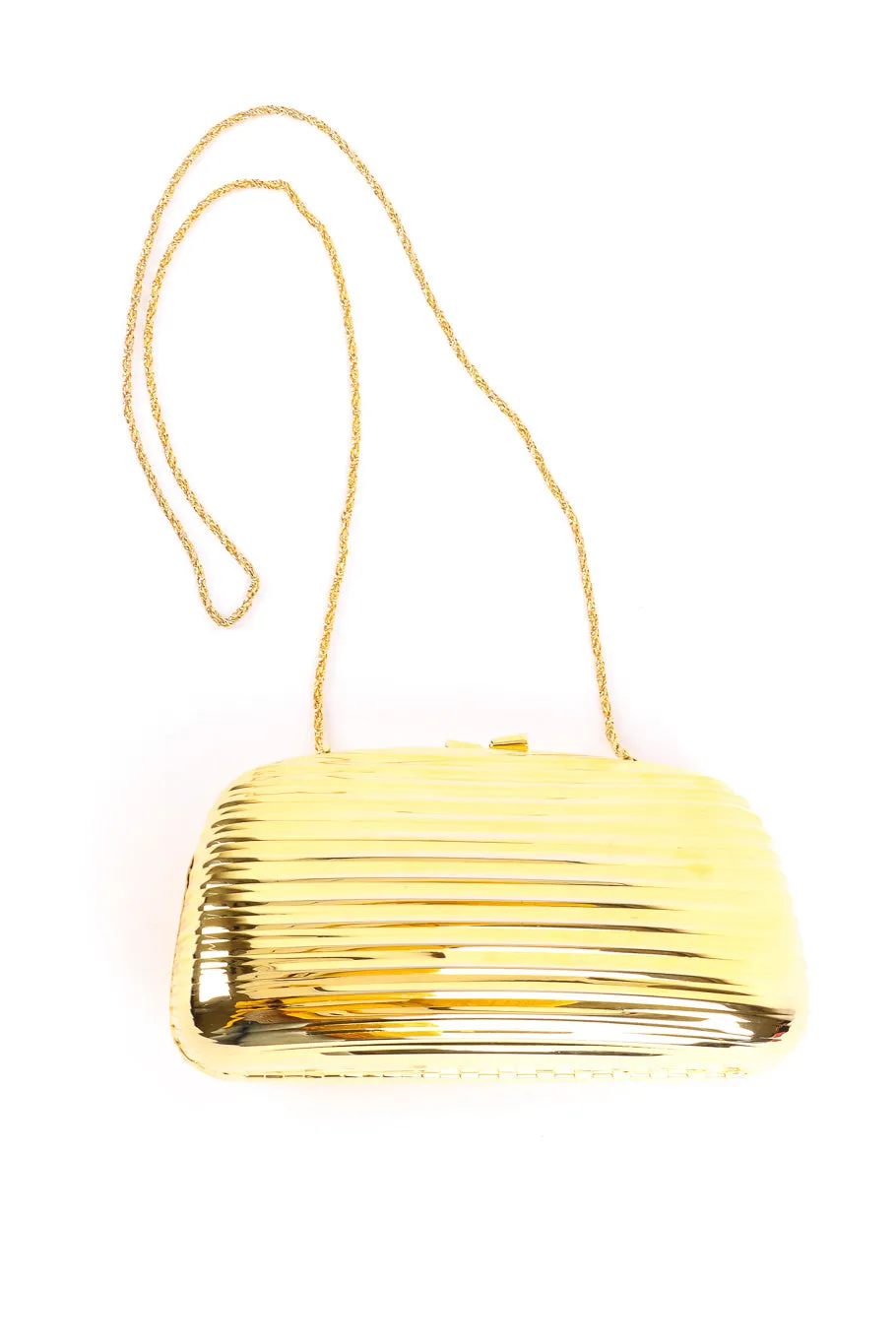 Ribbed Metal Shoulder Clutch