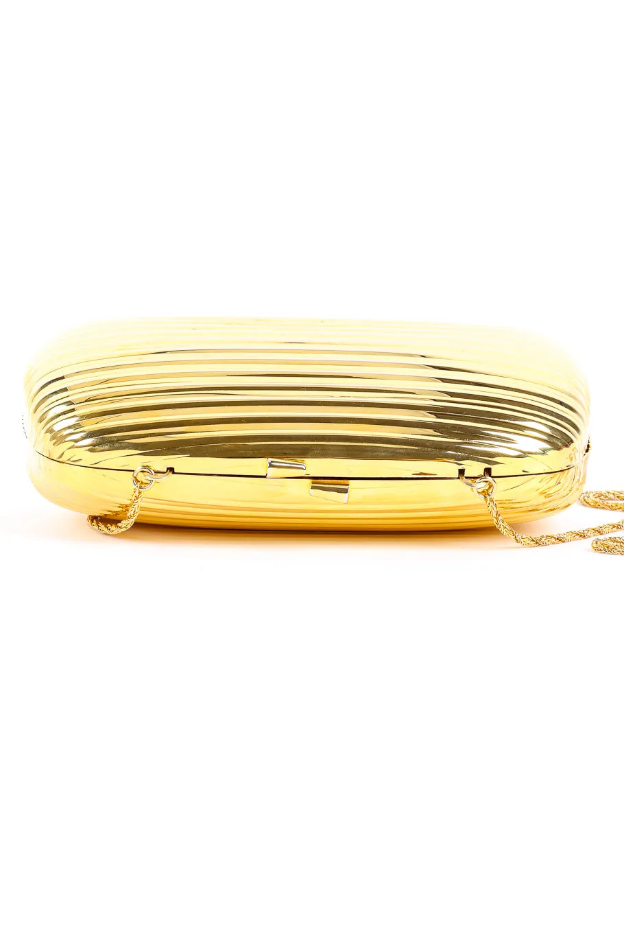 Ribbed Metal Shoulder Clutch
