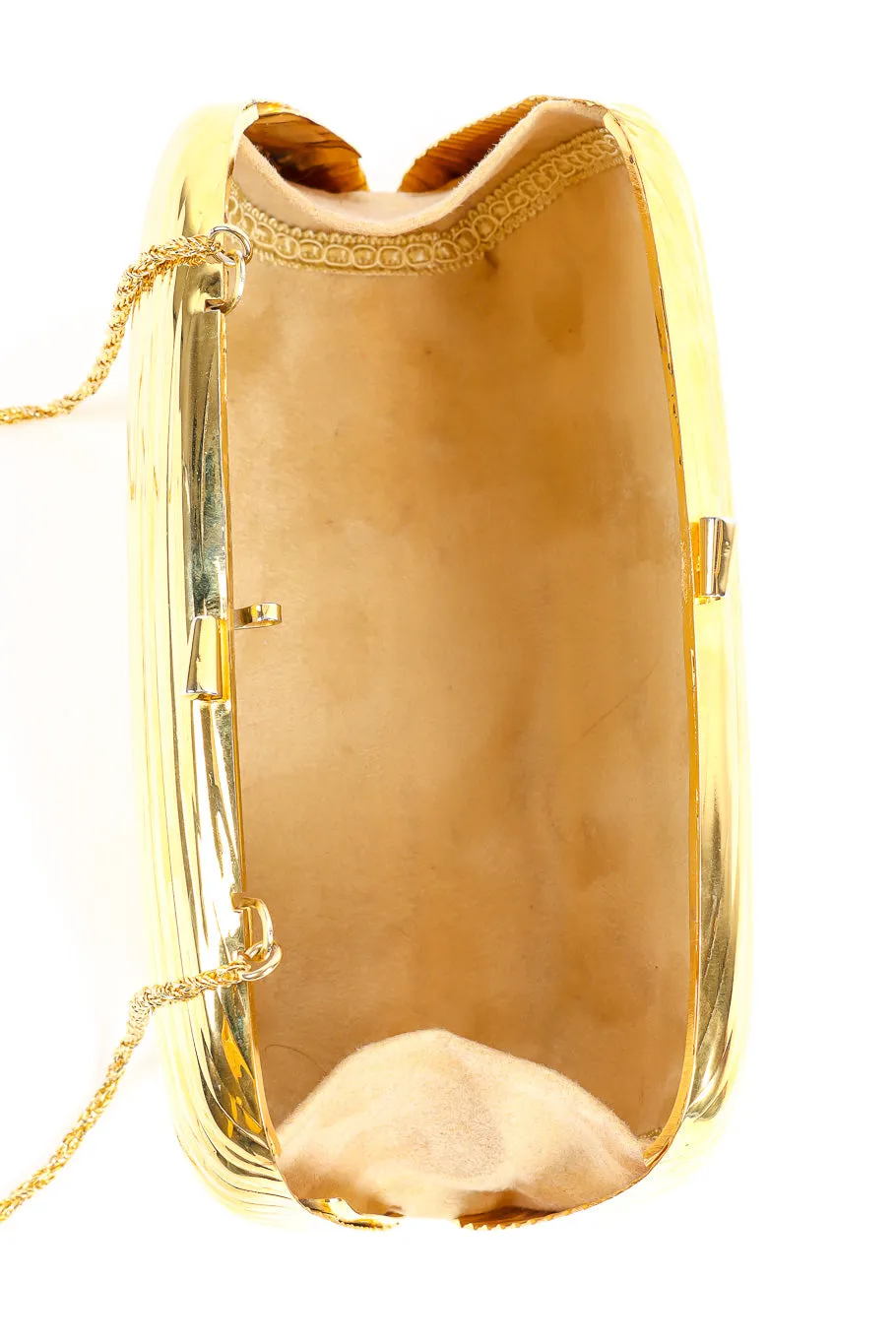 Ribbed Metal Shoulder Clutch