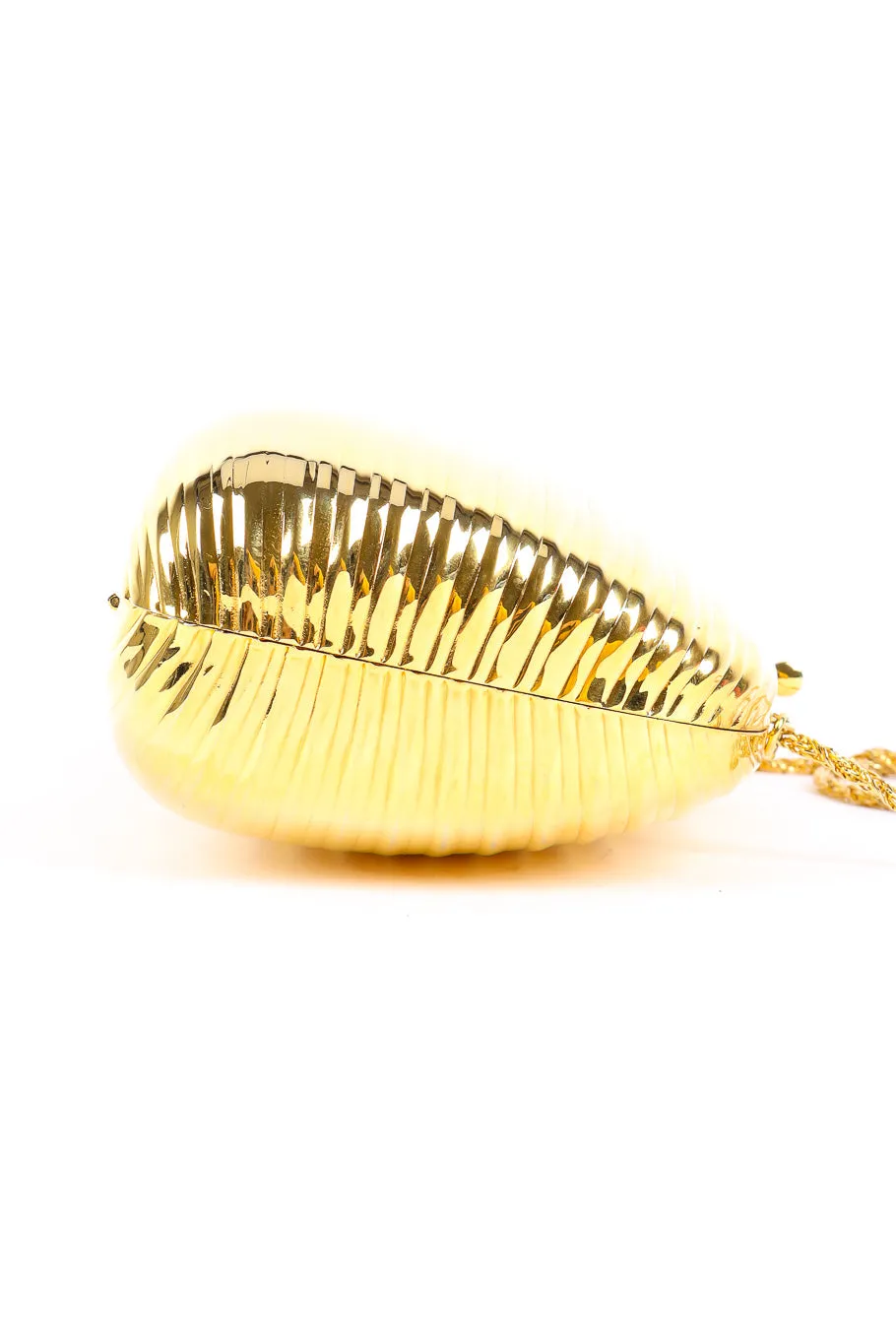 Ribbed Metal Shoulder Clutch